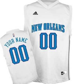 Men & Youth Customized New Orleans Hornets White Jersey